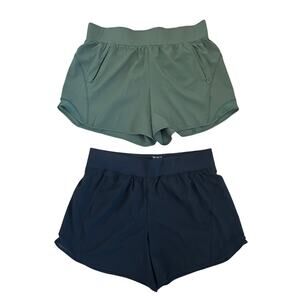 Tek Gear Workout Women's Black & Green Athletic Shorts - Bundle of TWO Size XL